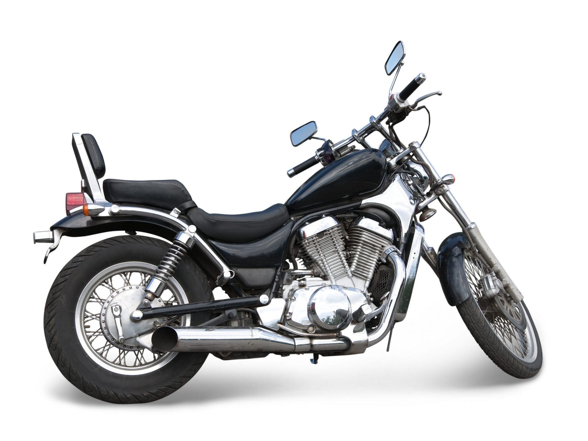 Big black  motorcycle. Isolated with clipping path